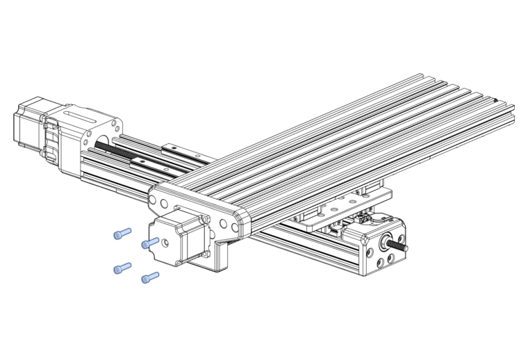 fasten the motor to the X-Axis motor mount using M5x20mm SHCS