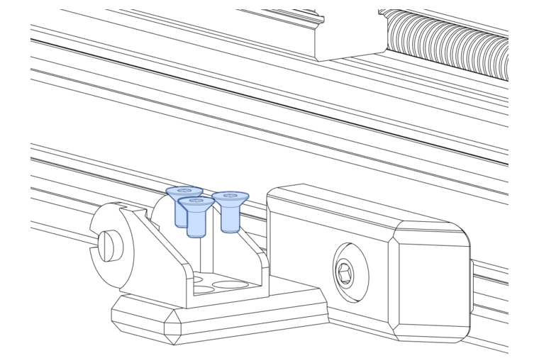 fasten one end link of the dragchain to the Y-Axis Drag Chain Mount using 3 M3x6mm FHCS